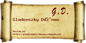 Gladovszky Dénes névjegykártya